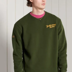 Khaki Sweatshirt With Superdry Workwear Crew Neck